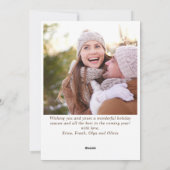 Merry Christmas モダン 4素朴 PHOTO Greeting シーズンカード (裏面)