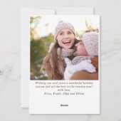 Merry Christmas モダン 4素朴 PHOTO Greeting シーズンカード (裏面)