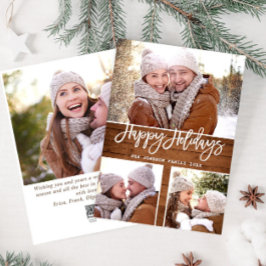 Merry Christmas モダン 4素朴 PHOTO Greeting シーズンカード