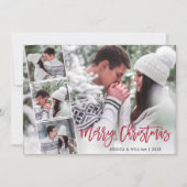 Merry Christmas モダン 4 PHOTO Greeting シーズンカード (正面)