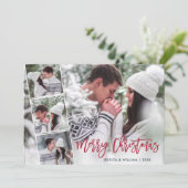 Merry Christmas モダン 4 PHOTO Greeting シーズンカード (スタンド正面)