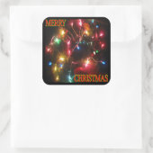 "Merry Christmas"リース（ライトスクエアステッカー付き） スクエアシール (バッグ)