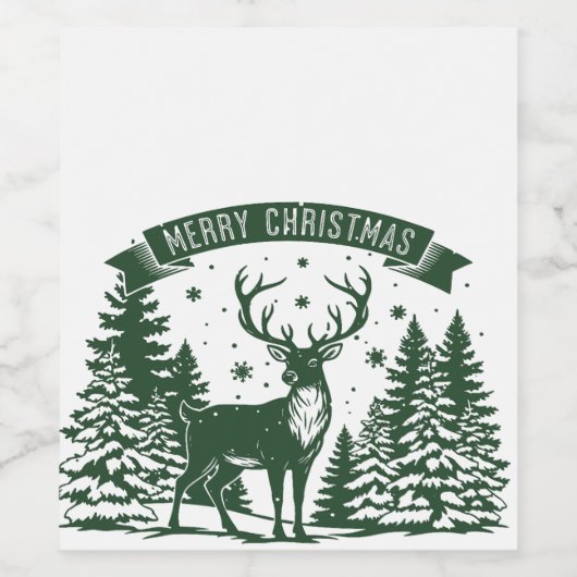 Merry Christmas ワインラベル (シングルラベル)