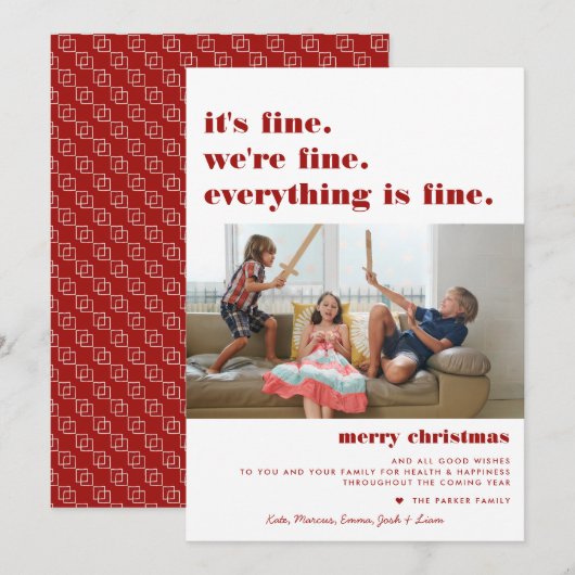 Merry Christmas | 何も問題なし 面白いホリデーグッズ シーズンカード (正面/裏面)