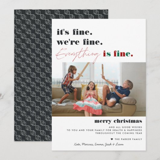 Merry Christmas | 何も問題なし 面白いホリデーグッズ シーズンカード (正面/裏面)