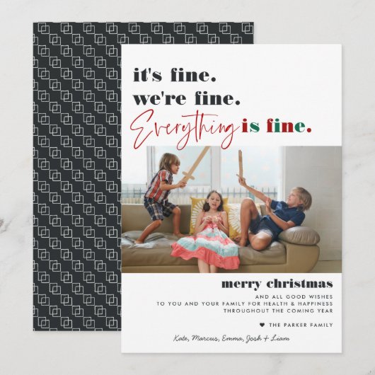 Merry Christmas | 何も問題なし 面白いホリデーグッズ シーズンカード (正面/裏面)