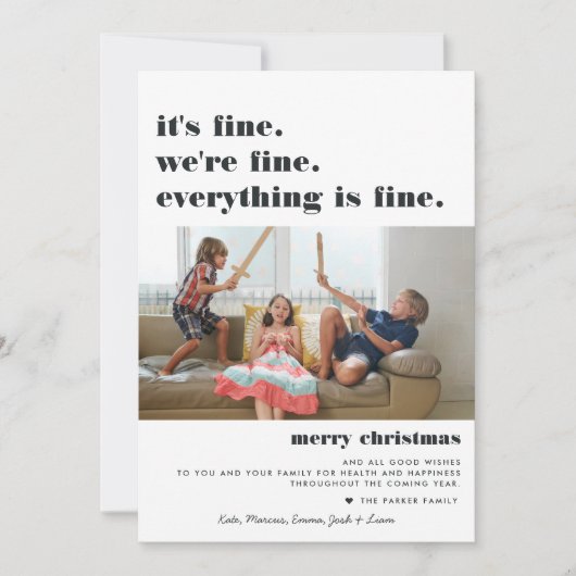 Merry Christmas | 何も問題なし 面白いホリデー シーズンカード (正面)