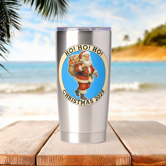 Merry Christmas 保温保冷タンブラー (ビーチ (回転後))