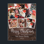 Merry Christmas 素朴 4 PHOTO Collageグリーティング ポストカード<br><div class="desc">Merry Christmas 素朴 4 PHOTO Collageグリーティングポストカード。</div>