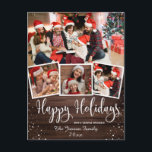 Merry Christmas 素朴 4 PHOTO Collageグリーティング ポストカード<br><div class="desc">Merry Christmas 素朴 4 PHOTO Collageグリーティングポストカード。</div>