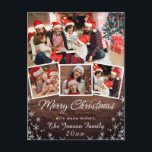 Merry Christmas 素朴 4 PHOTO Collageグリーティング ポストカード<br><div class="desc">Merry Christmas 素朴 4 PHOTO Collageグリーティングポストカード。</div>