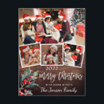 Merry Christmas 素朴 4 PHOTO Collageグリーティング ポストカード<br><div class="desc">Merry Christmas 素朴 4 PHOTO Collageグリーティングポストカード。</div>