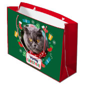 Merry Christmas （自分の写真を追加）抱き枕 ラージペーパーバッグ (裏面アングル)