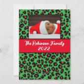 Merry Christmas (自分の写真を追加)Leopard Print シーズンカード (裏面)