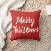 MERRY CHRISTMAS – 赤の白 クッション (ブランケット)