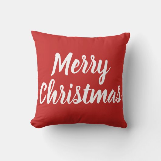 MERRY CHRISTMAS – 赤の白 クッション (正面)