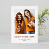 Merry Christmas 1写真実在 箔シーズンカード (立ち正面)