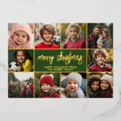 Merry Christmas - 10写真 – スクリプモダント金ゴールド 箔シーズンカード (正面)