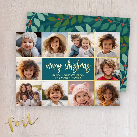 Merry Christmas - 10写真 – スクリプモダント金ゴールド 箔シーズンカード