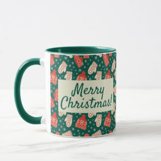 Merry Christmas 11oz Green Hat & Mittens Mug マグカップ