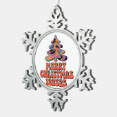 Merry Christmas 122525 スノーフレークピューターオーナメント (右)