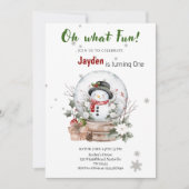 Merry Christmas 1st Birthday Boy- Festive Holiday  招待状 (正面)