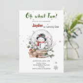 Merry Christmas 1st Birthday Boy- Festive Holiday  招待状 (スタンド正面)