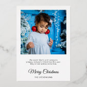 Merry Christmas 2の写真スクリプトエレガント金ゴールド 箔シーズンカード (裏面)