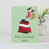 Merry Christmas 2020 Covid Coal inストッキング シーズンカード (スタンド正面)