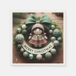 Merry Christmas 2025祝:喜びと暖かさで スタンダードカクテルナプキン