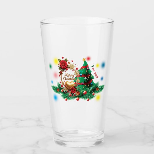 Merry Christmas 2025 Drinkware タンブラーグラス (正面)