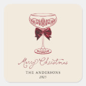 Merry Christmas 2025 Favor Sticker スクエアシール (正面)