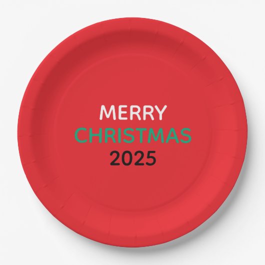 MERRY CHRISTMAS 2025 PAPER PLATES ペーパープレート (正面)