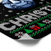 Merry Christmas 2025 Rhino Santa Hat Ugly Xmas Lon ポスター (角)