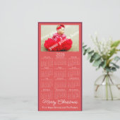 Merry Christmas 2026 Calendar Add Your Photo Red シーズンカード (スタンド正面)