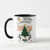Merry Christmas 2026 Mug – Festive Holiday Coffee  マグカップ (左)