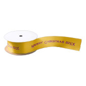Merry Christmas 20XX Personalized Ribbon Gold Red サテンリボン (リール)
