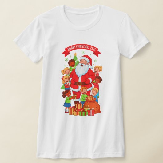MERRY CHRISTMAS 2525 WOMENS BELLA+CANVAS SLIM FIT Tシャツ (レイダウン)