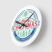 Merry Christmas 2 ラウンド壁時計 (傾斜)