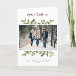 Merry Christmas 2 Photo Greenery Foliage シーズンカード