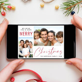 Merry Christmas 2 Photo Red Script シーズンカード