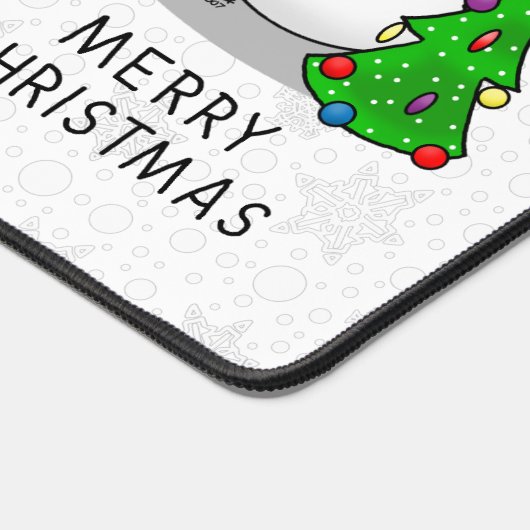 Merry Christmas 2 Tree Stocking Snowman デスクマット (コーナー)