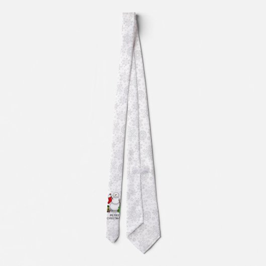 Merry Christmas 2 Tree Stocking Snowman ネクタイ (裏面)