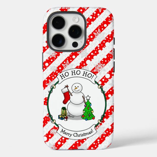 Merry Christmas 2 Tree Stocking Snowman Case-Mate iPhoneケース (裏面)