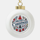 Merry Christmas 3 セラミックボールオーナメント (正面)