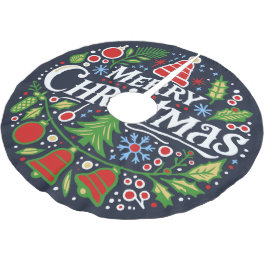 Merry Christmas 3 ブラッシュドポリエステルツリースカート