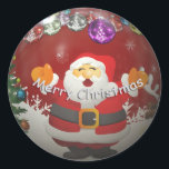 Merry Christmas 3-D affect Santa ラウンドシール<br><div class="desc">Merry Christmas 3-D affect Santa</div>