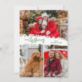 Merry Christmas 3 Photo Collage シーズンカード (正面)