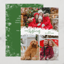 Merry Christmas 3 Photo Collage シーズンカード