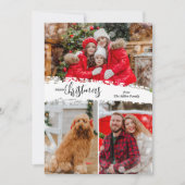 Merry Christmas 3 Photo Collage シーズンカード (正面)